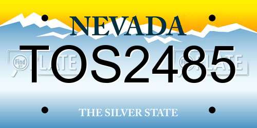 TOS2485 Nevada License Plate