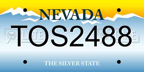 TOS2488 Nevada License Plate