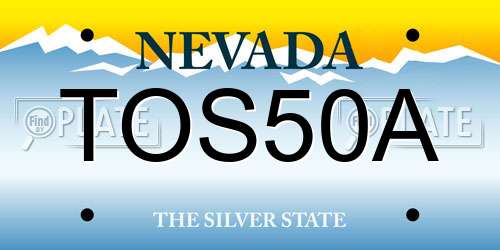 TOS50A Nevada License Plate