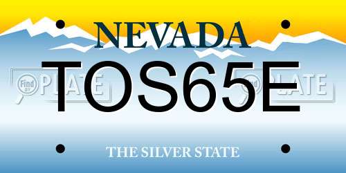 TOS65E Nevada License Plate