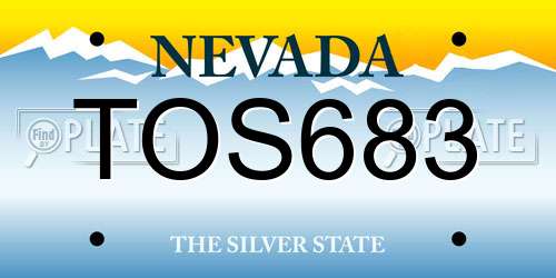 TOS683 Nevada License Plate