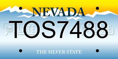 TOS7488 Nevada License Plate