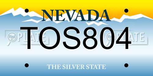 TOS804 Nevada License Plate