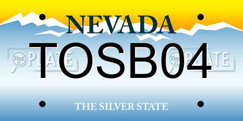 TOSB04 Nevada License Plate