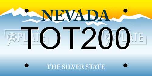 TOT200 Nevada License Plate