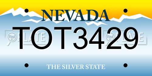 TOT3429 Nevada License Plate
