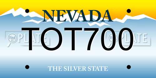 TOT700 Nevada License Plate