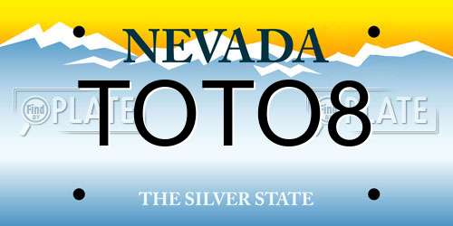 TOTO8 Nevada License Plate