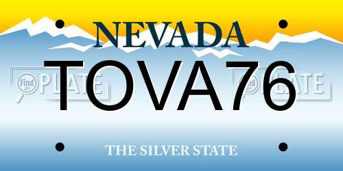 TOVA76 Nevada License Plate
