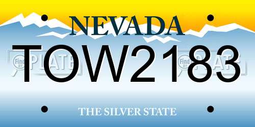 TOW2183 Nevada License Plate