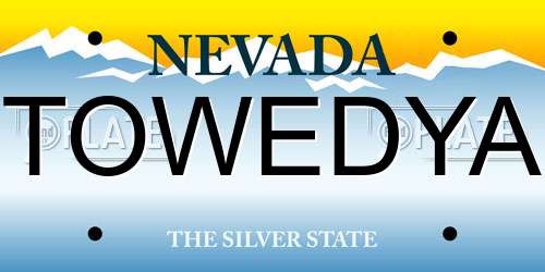 TOWEDYA Nevada License Plate