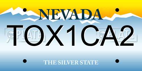 TOX1CA2 Nevada License Plate