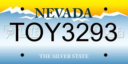 TOY3293 Nevada License Plate