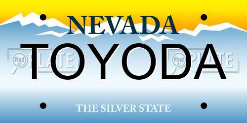 TOYODA Nevada License Plate