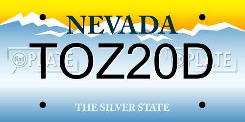 TOZ20D Nevada License Plate