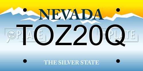 TOZ20Q Nevada License Plate