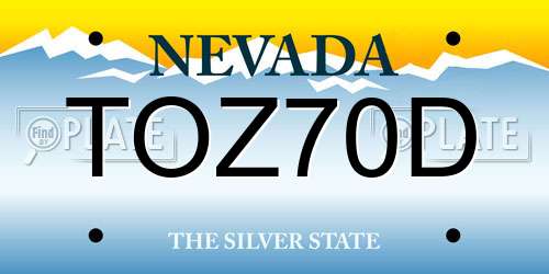 TOZ70D Nevada License Plate