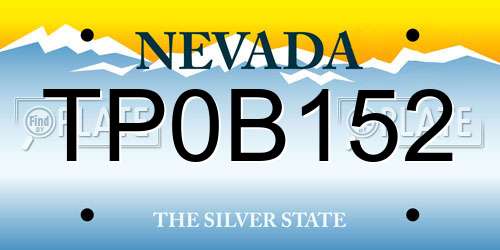TP0B152 Nevada License Plate