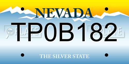 TP0B182 Nevada License Plate