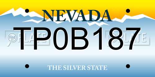 TP0B187 Nevada License Plate