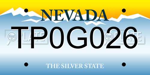 TP0G026 Nevada License Plate