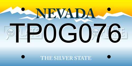 TP0G076 Nevada License Plate