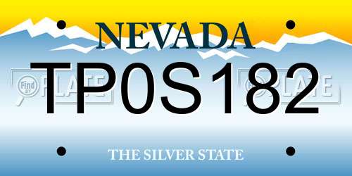 TP0S182 Nevada License Plate