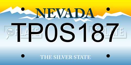 TP0S187 Nevada License Plate