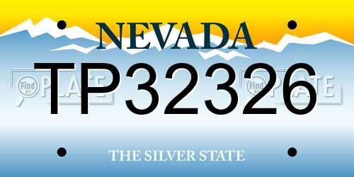 TP32326 Nevada License Plate