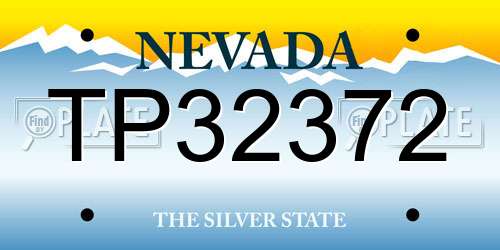 TP32372 Nevada License Plate