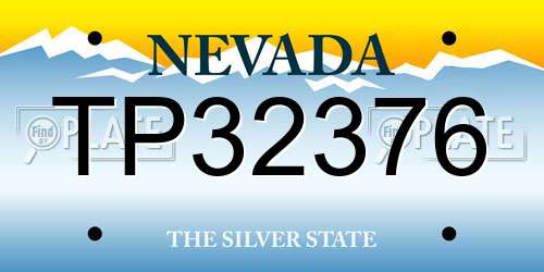 TP32376 Nevada License Plate