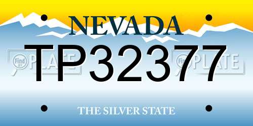 TP32377 Nevada License Plate