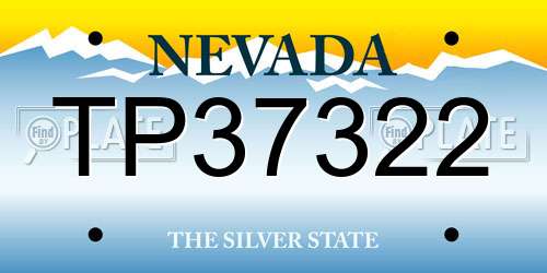 TP37322 Nevada License Plate