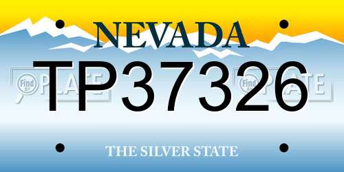 TP37326 Nevada License Plate