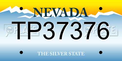 TP37376 Nevada License Plate
