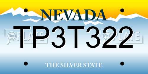 TP3T322 Nevada License Plate