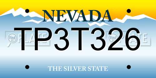 TP3T326 Nevada License Plate