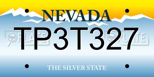TP3T327 Nevada License Plate