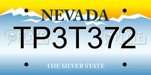 TP3T372 Nevada License Plate