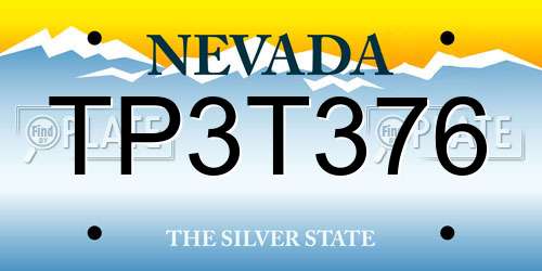 TP3T376 Nevada License Plate
