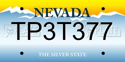 TP3T377 Nevada License Plate