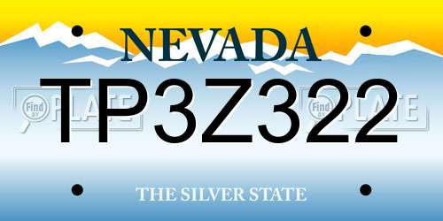 TP3Z322 Nevada License Plate
