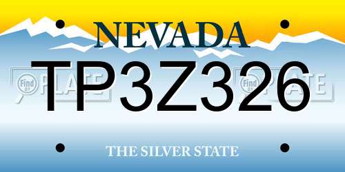TP3Z326 Nevada License Plate