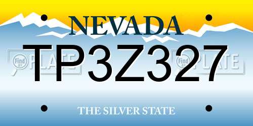 TP3Z327 Nevada License Plate