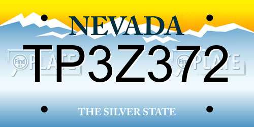 TP3Z372 Nevada License Plate