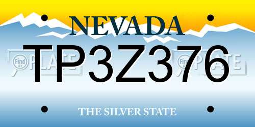 TP3Z376 Nevada License Plate
