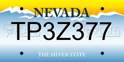 TP3Z377 Nevada License Plate