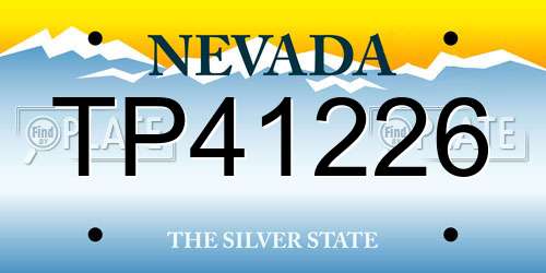 TP41226 Nevada License Plate