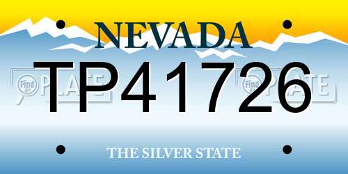 TP41726 Nevada License Plate