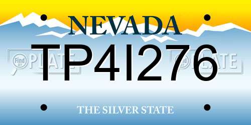 TP4I276 Nevada License Plate